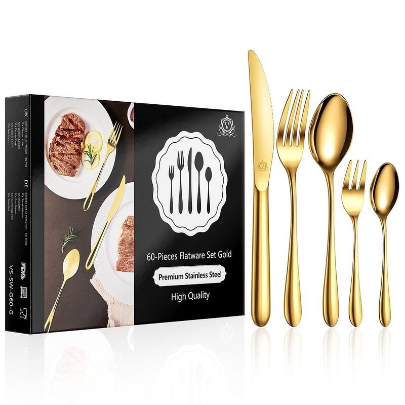 vancasso 18/10 Stainless Steel Silverware Set, Flatware Service for 6 or 12