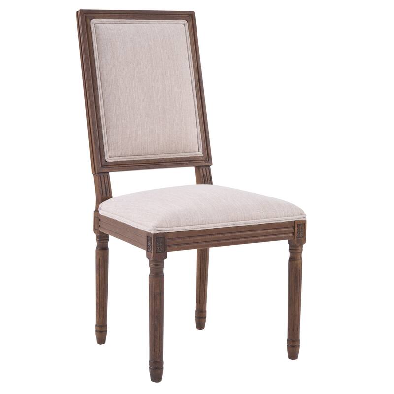 Christopher Knight Home - French Country Dining Chairs Set with Upholstered Backrest & Upholstered Seats with Fluted Legs