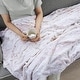 preview thumbnail 12 of 13, Madison Park Aina Oversized Faux Fur Marble Printed Knitted Throw Blush