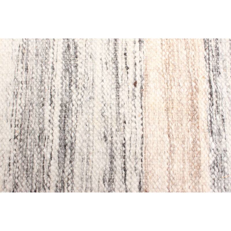 ECARPETGALLERY Flat-Weave Ankara FW Grey Wool Kilim - 5'3 x 7'5