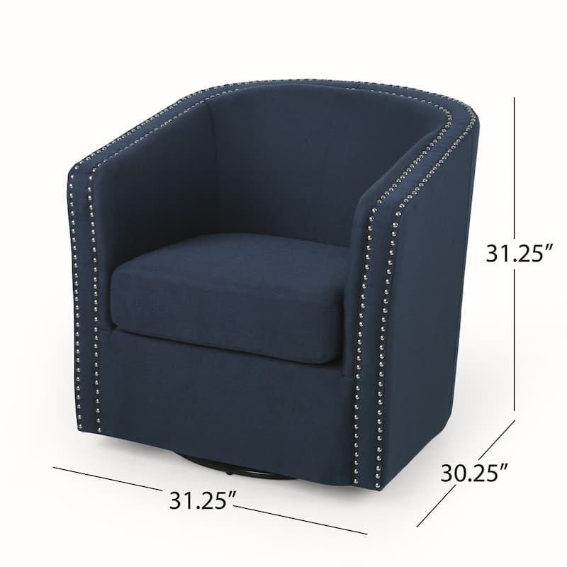 Linen Swivel Chair With Iron Legs