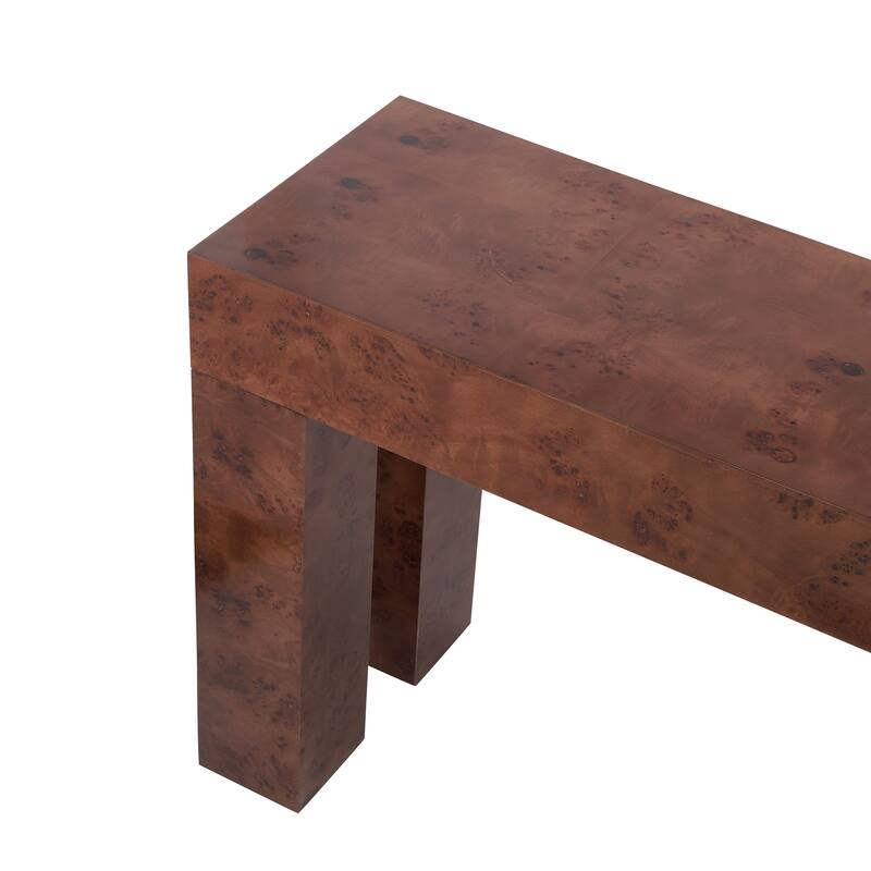 Christopher Knight Home - Burl Wood Console Table with Thick Block Legs