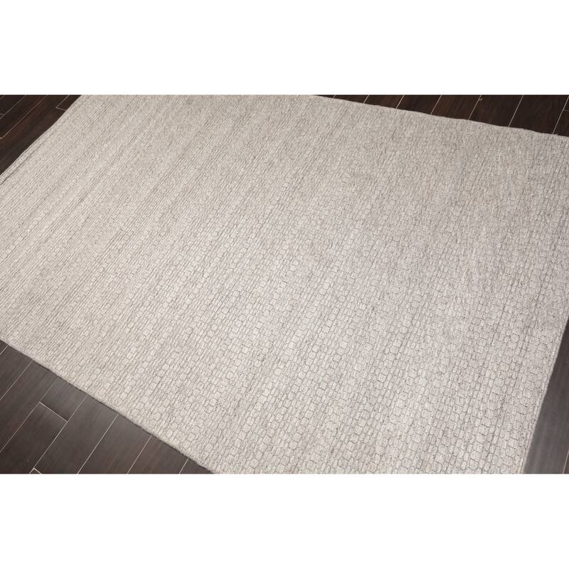 Hand Woven Gray, Flatweave Wool Traditional Oriental Area Rug