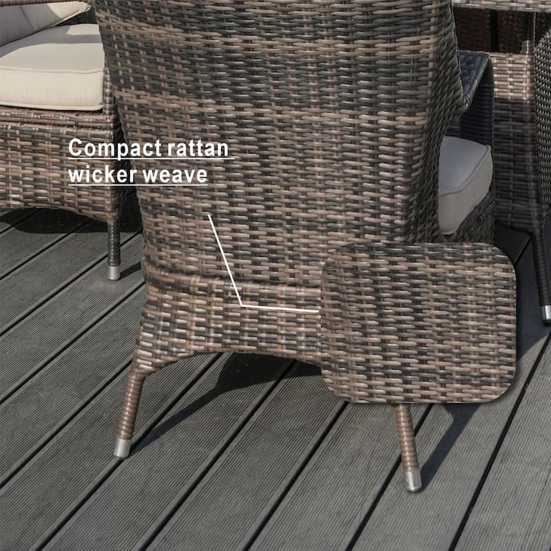 7-piece Outdoor Dining Set Round Table with Chairs