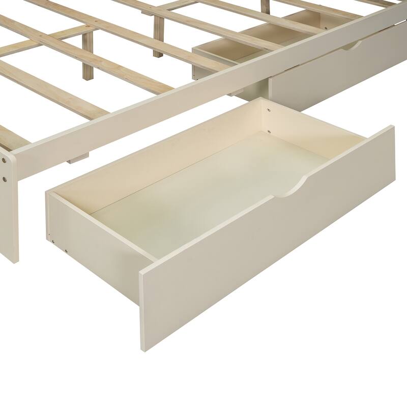 Full Wooden Storage Bed with Flip-Up Headboard & USB Charging