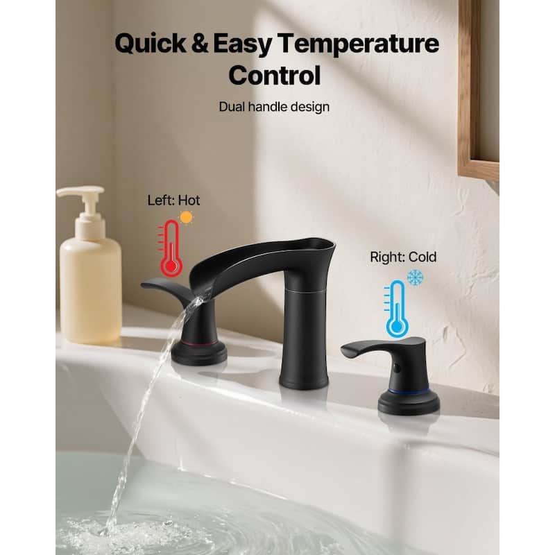 Zinc Alloy Deck Mount Roman Bathtub Faucet with Dual Handles and Drip-Free 3-Hole Installation - 6.30” x 2.24” x 8.86”