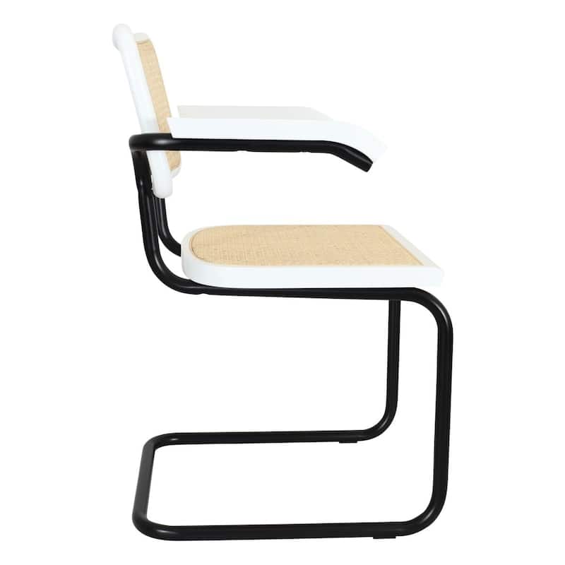 Breuer Chair Company Marcel Breuer Cesca Cane Cantilever Armchair Arm Chair w/ Black Steel Frame (Various Wood & Cane Colors)