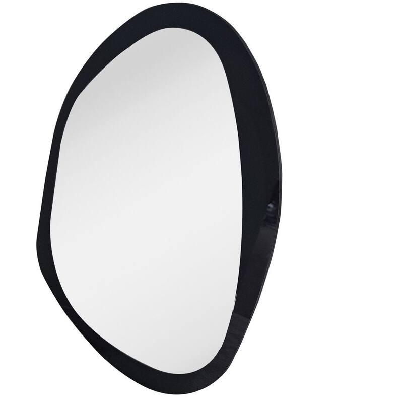 Aria Home Funky Flow Pebble Mirror Modern Wall Decor 24x30 - Black