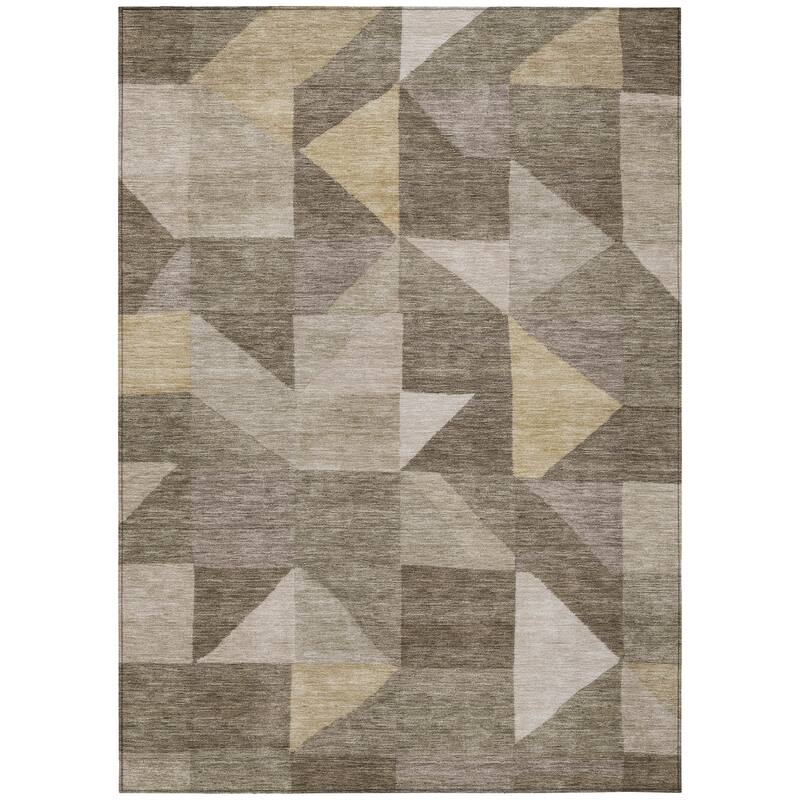 Machine Washable Indoor/ Outdoor Geo Rubi Chantille Rug