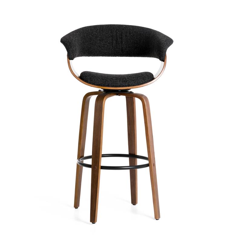 Glitzhome Set of 4 Modern Counter or Bar Height Faux Leather Swivel Pub Stools