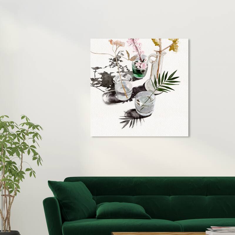 Wynwood Studio Canvas Floral and Botanical Plant Vase Variety II White and Modern & Contemporary Wall Art Canvas Print - 30 x 30
