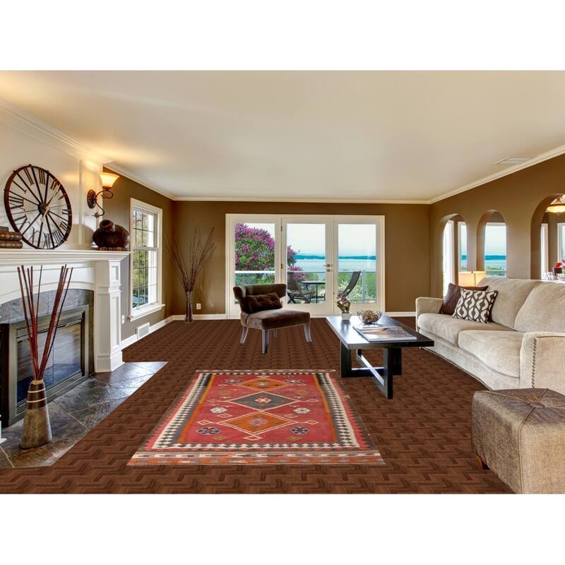 Kilim Qashqai Persian Vintage Area Rug Flatweave Wool Carpet - 4'6" x 7'9"