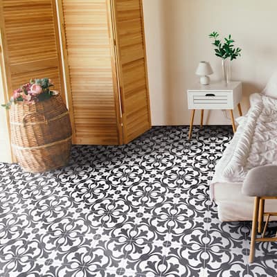 Handmade Sefrou in Black and White Tile, Pack of 12 (Morocco)