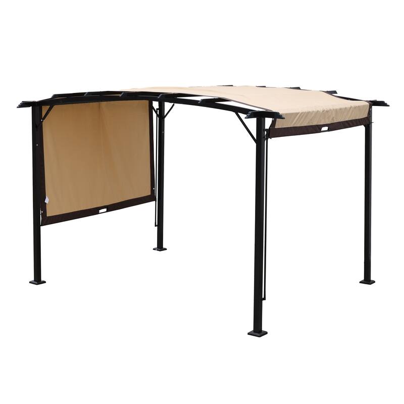 12 x 9 Ft Outdoor Pergola Patio Gazebo, Retractable Shade Canopy, Sunshelter Pergola for Gardens, Terraces