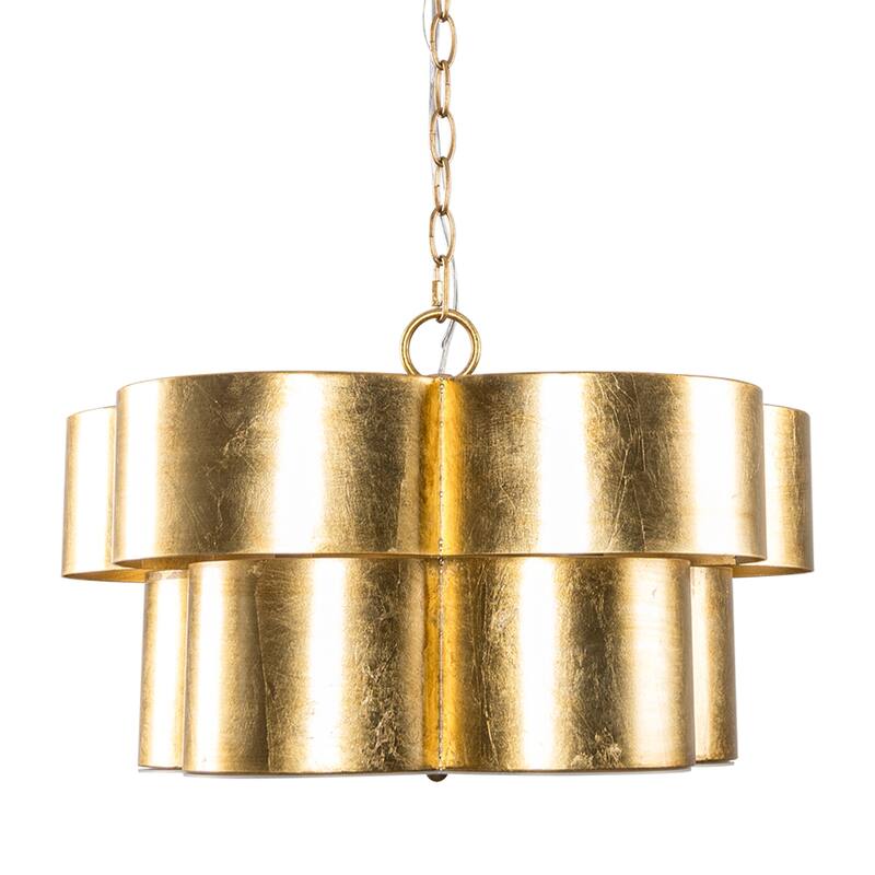 19.7" Modern Gold Metal Diammable 5-Light Drum Chandelier Ceiling Light