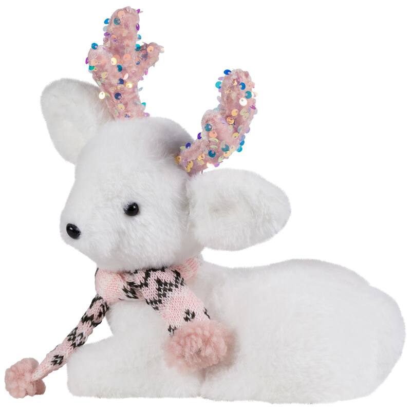 Sequined Baby Reindeer Calf Christmas Figurine - 10.5"