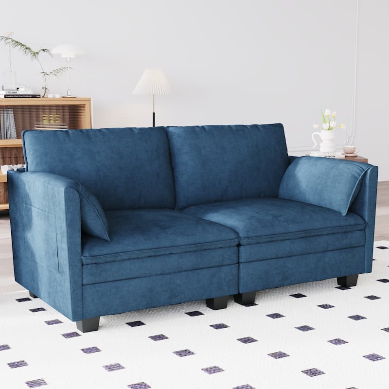 Christopher Knight Home - Sophia Mid-Century Modern Loveseat Sofa - Blue