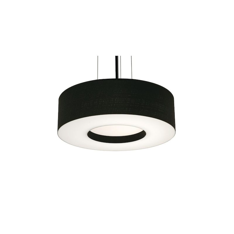 AFX Montclair 15'' Medium Base Pendant - Black Finish - Black Shade - Black, White