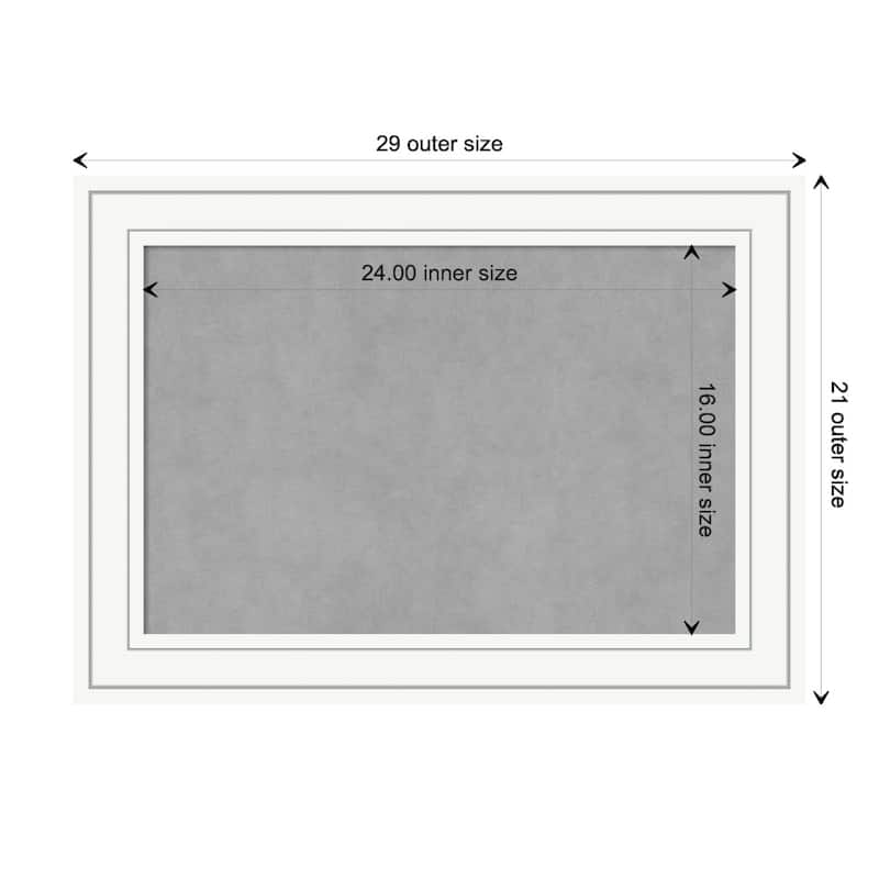Amanti Art Craftsman White Framed Magnetic Board - Board Size 24x16