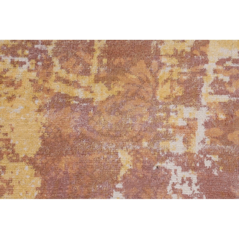 Abstract Area Rug Hand-Knotted Living Room Wool Carpet - 7'11" X 10'3"