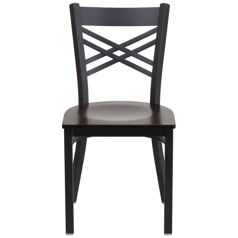 X'' Back Metal Restaurant Chair - 16.5"W x 17"D x 32.25"H - 16.5"W x 17"D x 32.25"H