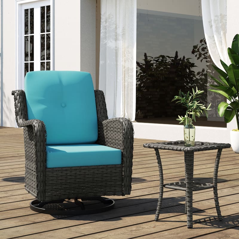 Outdoor Rattan Rocker Wicker Swivel Rocking Chair