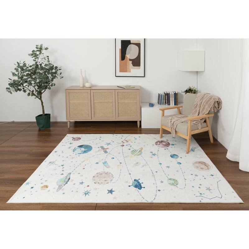 Kids Collection Galactic Adventures Space Themed Area Rug