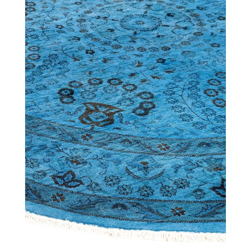 Fine Vibrance, One-of-a-Kind Hand-Knotted Area Rug - Blue, 6' 0" x 6' 1" - 6' 0" x 6' 1"