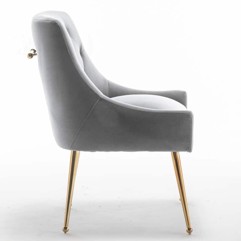 SEYNAR Modern Velvet Dining Chairs Set of 4, Upholstered Accent Chair Tufted Back Armless Chair with Back Pull