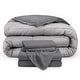 preview thumbnail 1 of 54, Bare Home Down Alternative Reversible Bed in a Bag Grey/Light Grey, Sheets: Grey - California King
