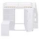 preview thumbnail 5 of 13, Full Bunk Bed with Wardrobe, Desk & Foldable Shelves, Transformative Storage and Workspace, Multi-Functional Bed Frame, White