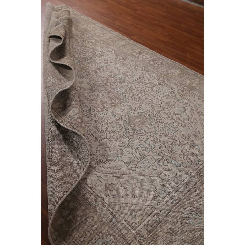 Distressed Tabriz Persian Rug Hand-knotted Wool Carpet - 6'3" x 9'6"