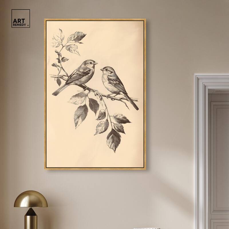Pair of Finches II Canvas by Art Remedy