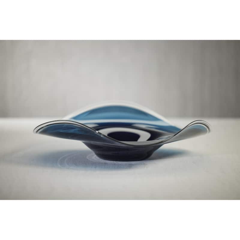 Vellerti Blue Wave Glass Bowl