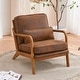 preview thumbnail 19 of 27, Mid Century Modern Upholstered Accent Chair Brown Foil Fabric