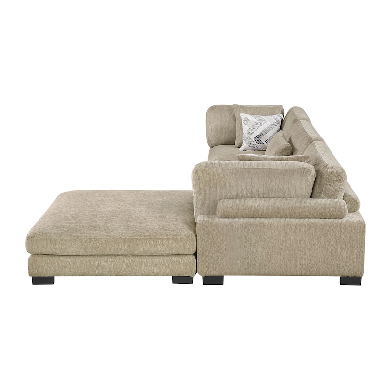 Abbeville Microfiber 4-Piece Modular Sectional with Ottoman