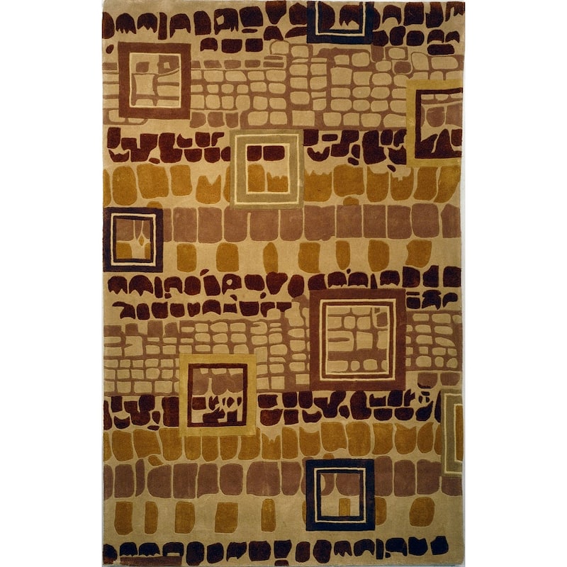 SAFAVIEH Handmade Rodeo Drive Felicity Mid-Century Modern Abstract Wool - 5' x 8' - Assorted - Runner/Rectangle