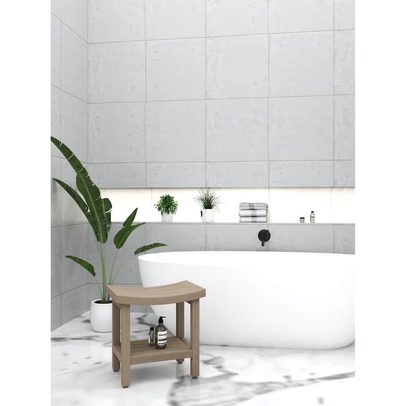 Patented Sumba Lotus Teak Shower Bench
