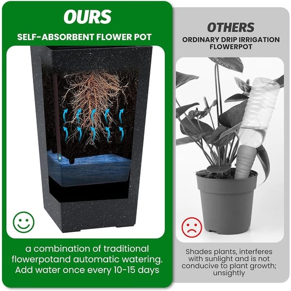 2ack 22" Tall Plastic Planter Large Flower Pots for plants Liquid Level  Detector - 22 - Bed Bath & Beyond - 42723467