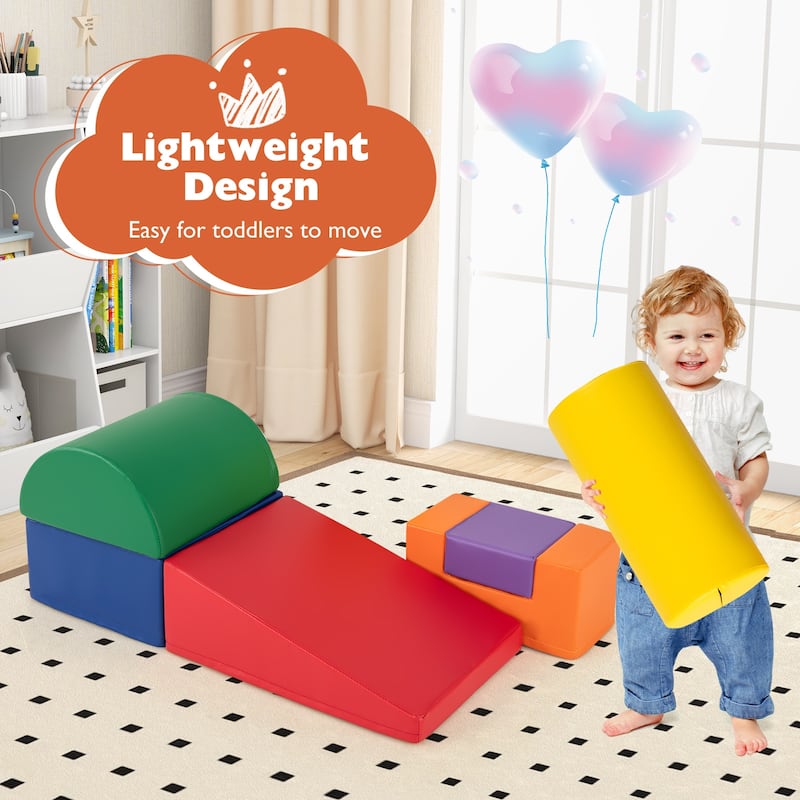 Gymax 6 PCS Kids Climber Play Set Indoor Foam Climb & Crawl Activity