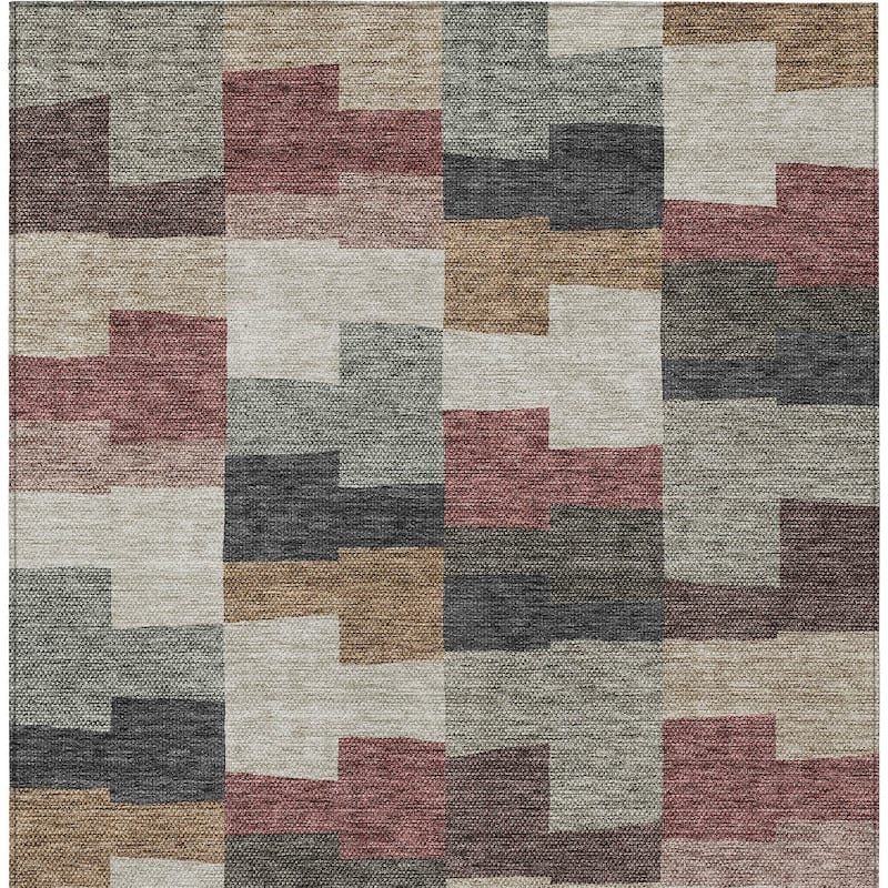 HomeRoots Geometric Transitional Rectangle Outdoor Rug