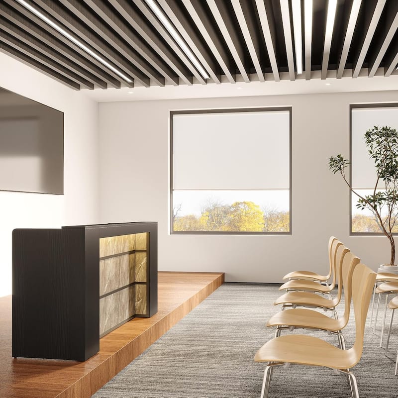 63-Inch Reception Counter with LED Lights, Lectern Podium/Checkout Desk for Office, Lobby, Salon, Retail, Classroom