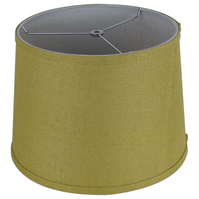French Drum Burlap Lampshade, 12" to 16" Bottom Size