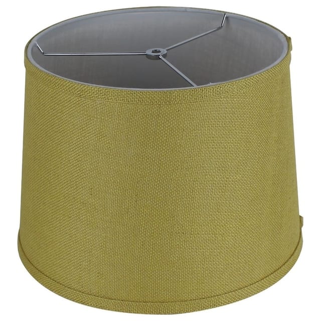 French Drum Burlap Lampshade, 12" to 16" Bottom Size