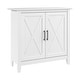 preview thumbnail 7 of 15, Key West Small Storage Cabinet with Doors by Bush Furniture Pure White Oak