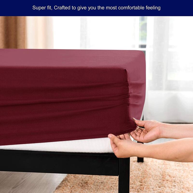 Subrtex Premium Microfiber 15-inch Deep Pocket Fitted Sheet