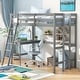 preview thumbnail 17 of 28, Costway Twin Size Loft Bed w/ Desk & Shelf 2 Ladders & Guard Rail for