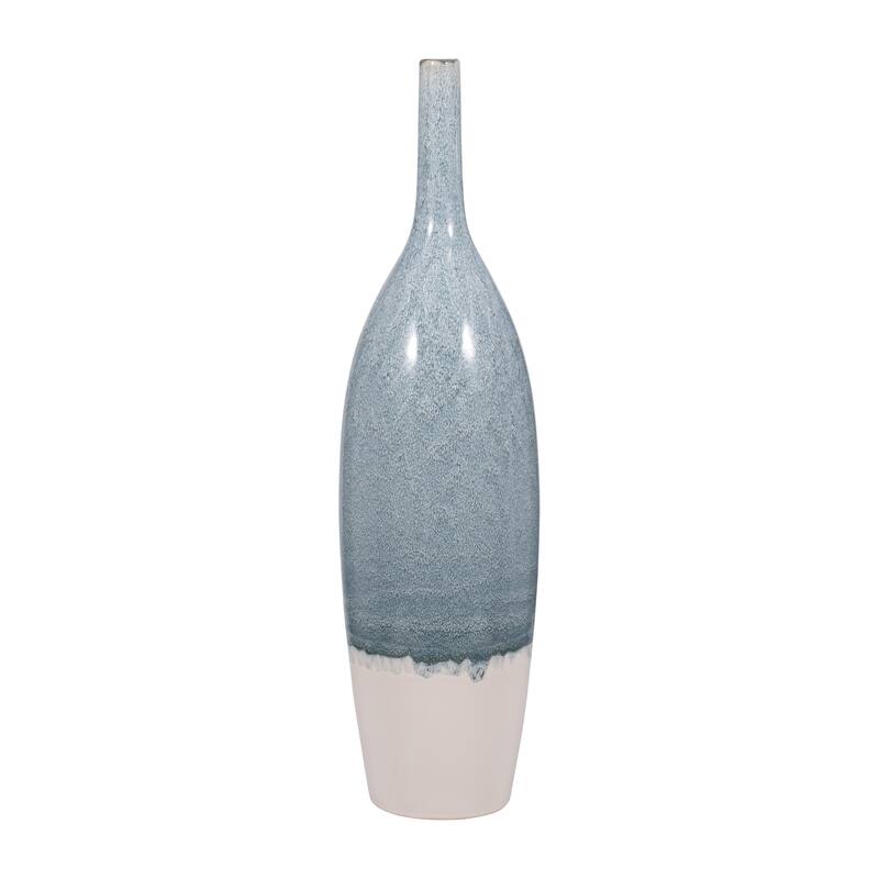 Sagebrook Home Blue Kashion Vase - Stoneware Decor Accent for Modern Living Spaces