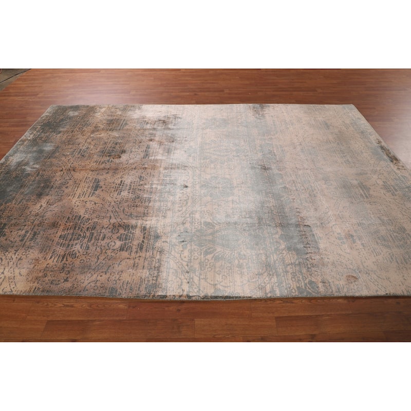 Abstract Modern Area Rug Handmade Contemporary Wool Carpet - 9'0" X 11'9"