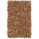preview thumbnail 54 of 90, SAFAVIEH Handmade Leather Shag Alois Modern Rug 2' x 3' - Light Gold - Rectangle